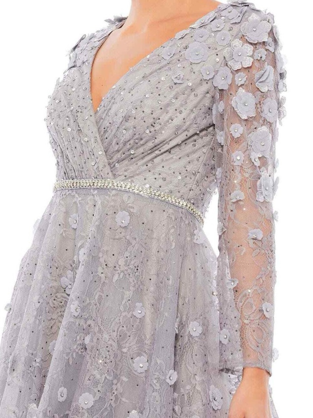 Mac Duggal Elegant Floral Embroidered Dress - Picture 7 of 8